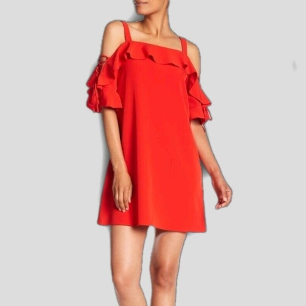 Laundry by Shelli Segal Red Cold Shoulder Dress